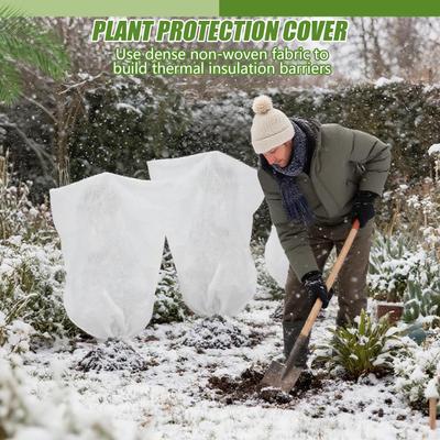 Plant Frost Cover Garden Freeze Protection Frost Cover With Drawstring Outdoor Nonwoven Greenhouse Shrubs Blanket For Vegetables