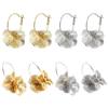 1 Paar Damenohrringe 3D-Blumendesign Hängeohrringe mit durchbrochenem Blütenblatt-Design Mittlere runde Form Ohrbügel Hochzeit Festival Schmuck