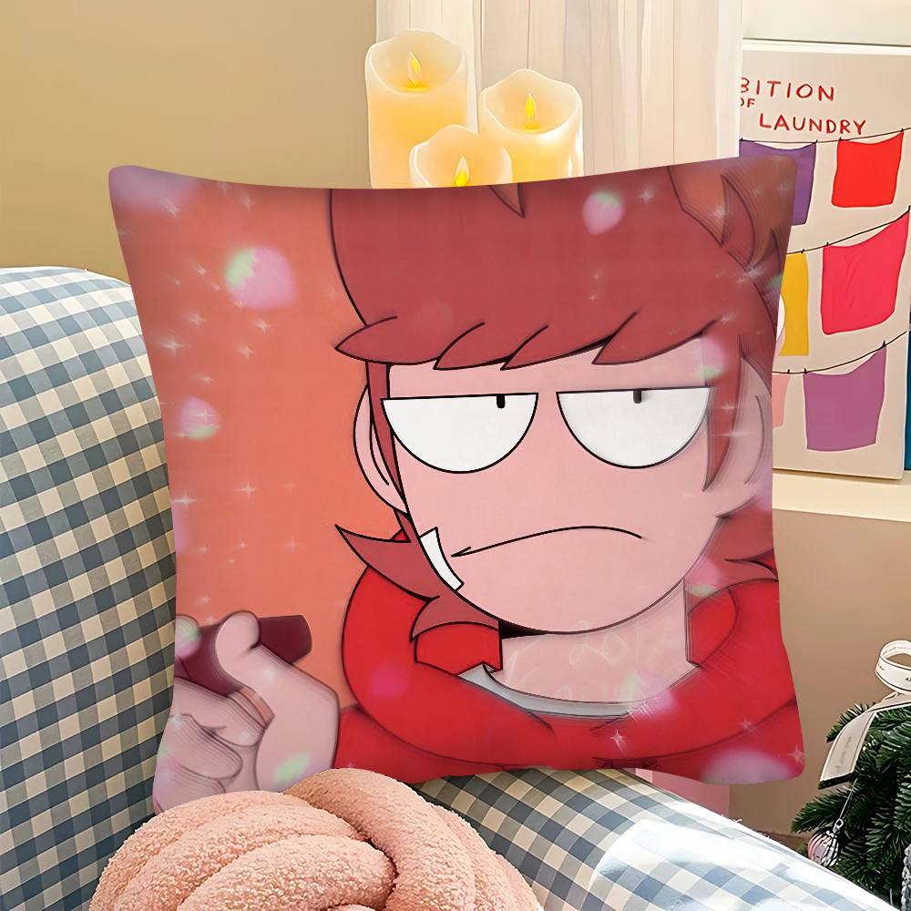 pc Anime Eddsworld Tord Pillow Case Fashion Square Pillowcase Bedroom Sofa Room Ins Decoration Leisure