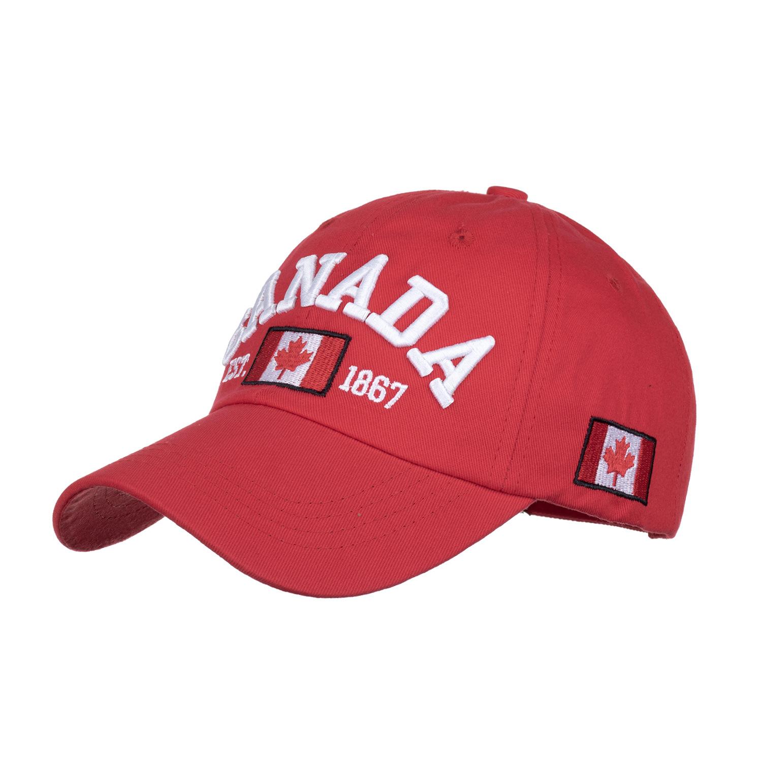 

Бейсболка EAY Letter CANADA Мужская женская канадская бейсболка хлопковая кепка Adjustable красный