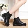 Fashion GKTINOO Solid Black Women Snow Boots Classic Plush Winter Shoes Female Ankle Boots Plus Size 35-43 Ladies Leather Booties
