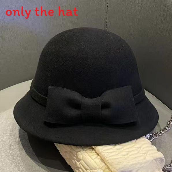 French Chic Style Round Top Hat With Windproof Design For Autumn And Winter Wear