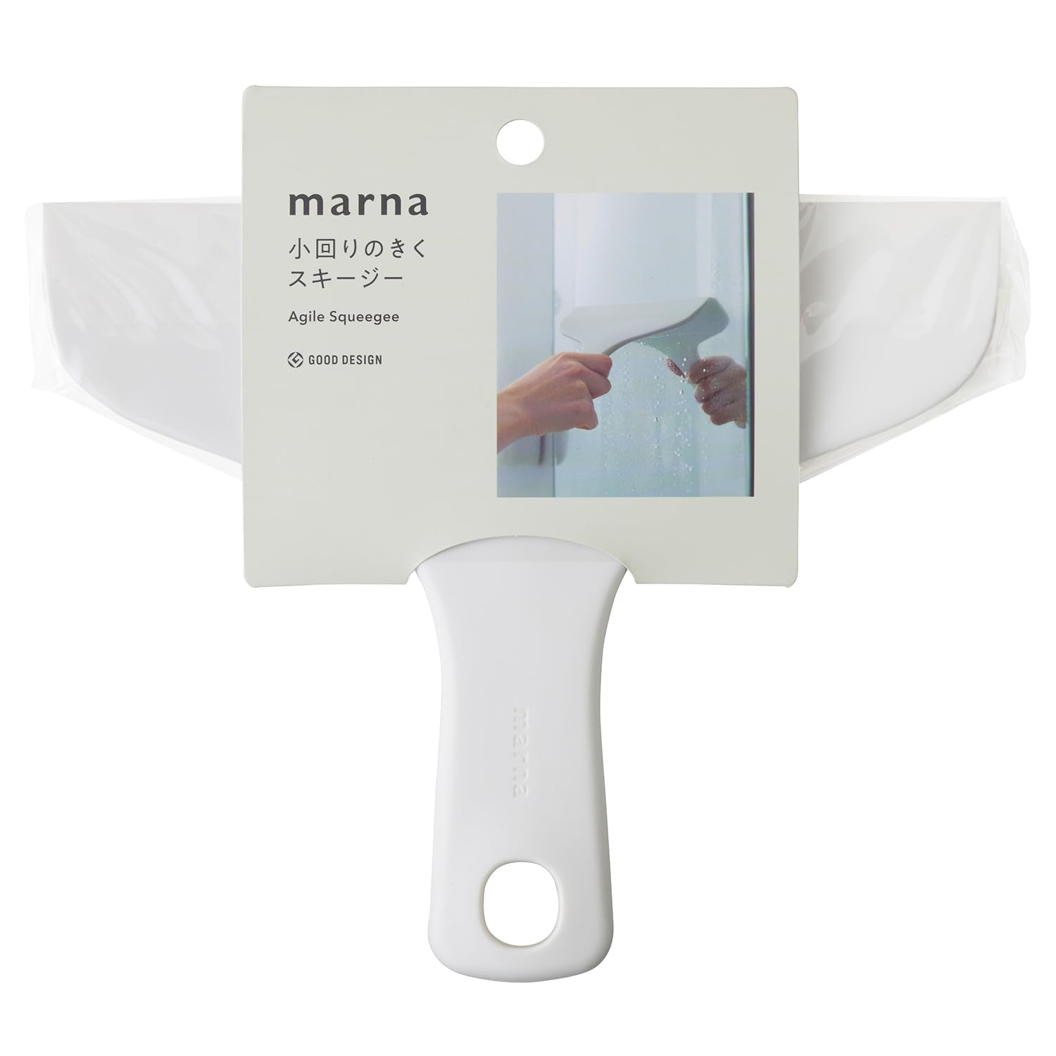 

Marna Small Squeegee cleaning Bathroom Squeegee Water Drainer Wiper White W677W (for mirrors, walls, etc.) (Floating Storage)