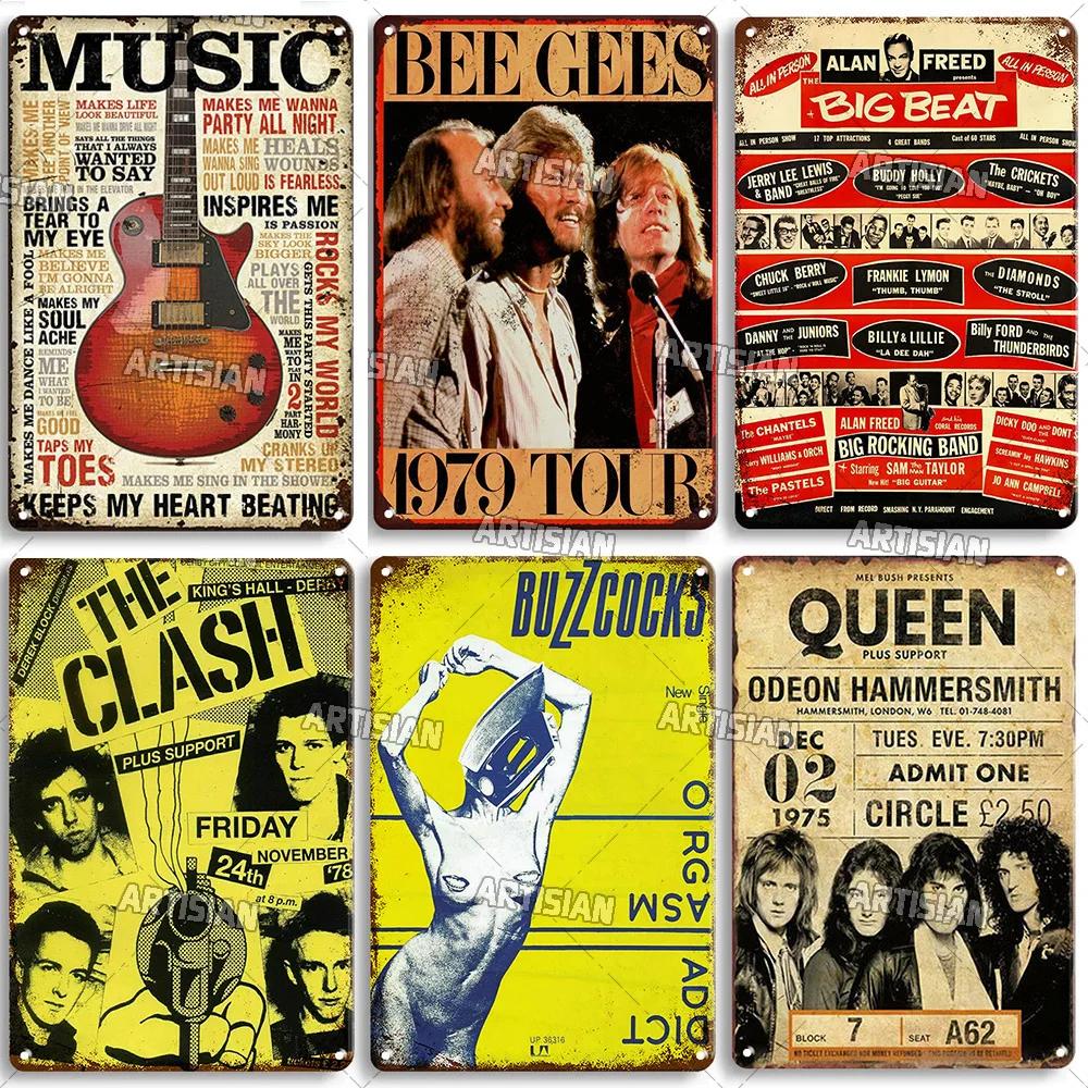 Aged Metal Poster Music Decorative Plate Classic Metal Plaque Rock Wall Plate Bar Garage Cafe Wall Industrial Decor Metal Signs