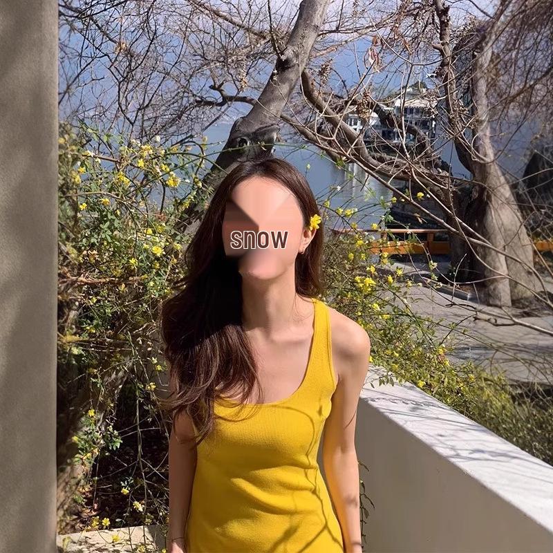 

Шикарное желтое летнее платье-комбинация - Облегающее талию, длинное платье без рукавов для женщин XL - Premium жёлтый