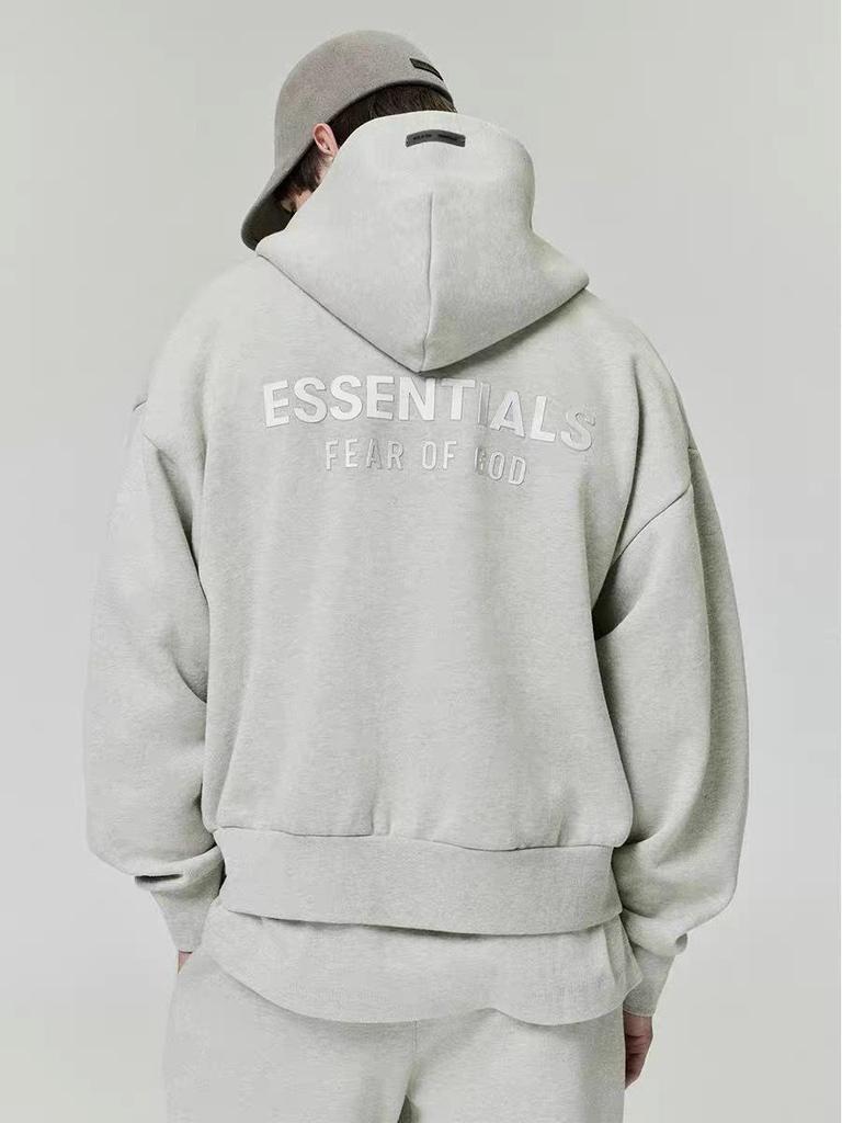 2025 Podzim/Zima Unisex High-End FOG Česaná Laserový Silikonový Potisk Mikina s Kapucí Svetr