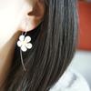 925 Silver Long Flower Earrings Elegant Lady Prevent Allergy Fashion Jewelry New Design