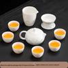 Hanyou Ceramic Kung Fu Tea Set - Mutton-fat Jade Ink Landscape Xishi