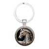 A Relief Horse, Glass Alloy Keychain Ornament, Metal Keyring Gift