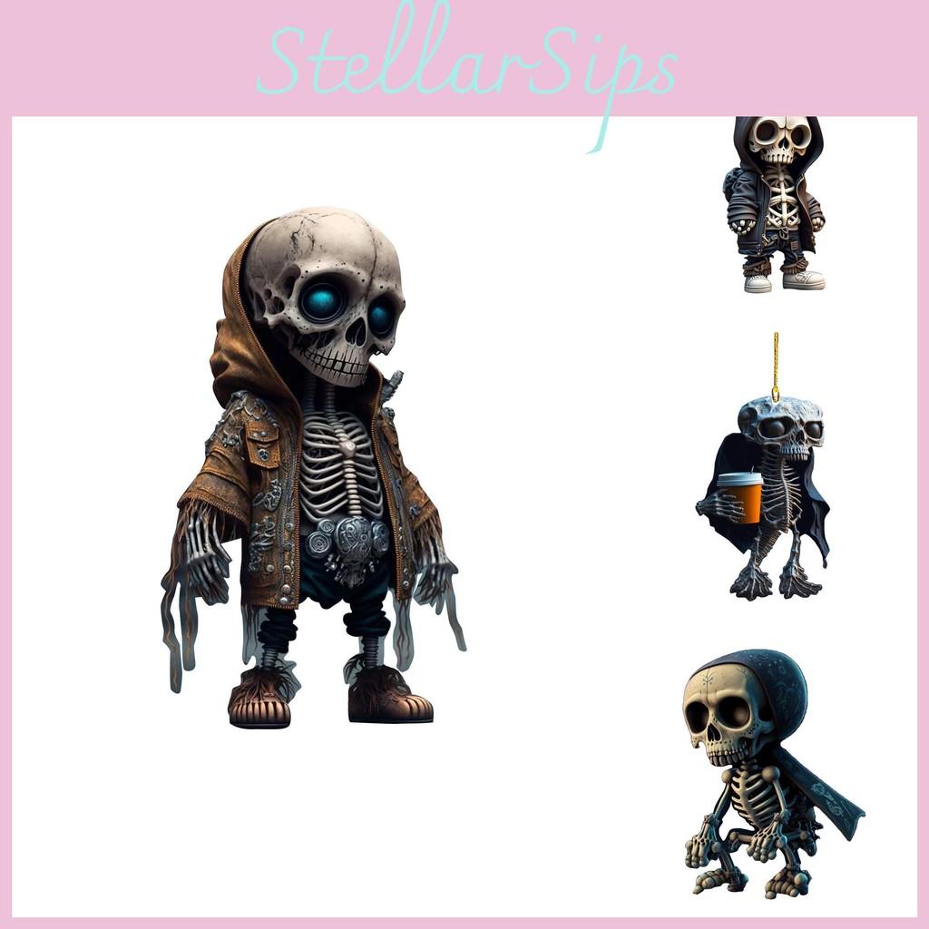 Skull Car Cartoon Pendant Acrylic Flat Surface Design Halloween Decoration