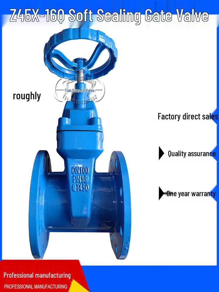 Z45X-16Q Ductile Iron Rising Stem Flanged Gate Valve with Soft Seal Elastic Seat for Fire Hydrant and Sewage Applications