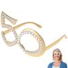 1PC 50 Digital Shaped Glasses Lightweight Plastic Frame Glitter Rhinestone Novelty Eyewear Birthday Party Anniversary