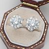 6.5mm Snowflake Full Diamond Stud Earrings Sunflower Paved Earrings D VVS1 Exquisite Moissanite Jewelry
