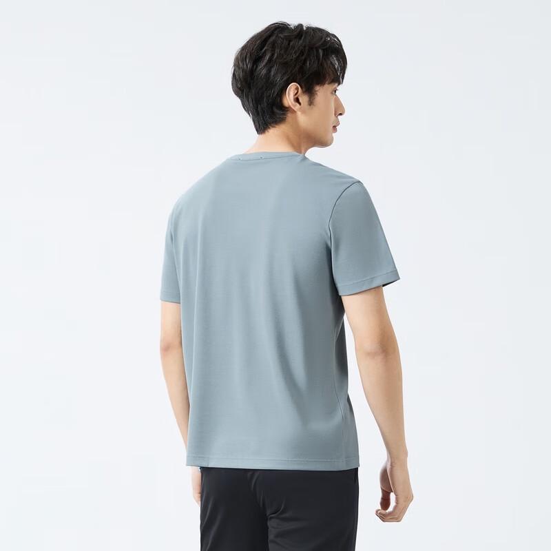 Qipai Men s Silk Blend Short Sleeve Round Neck T-Shirt M