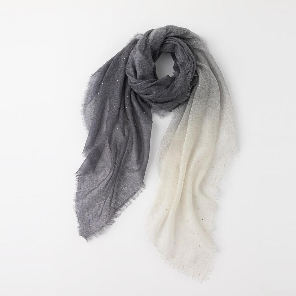 100% Cashmere Gradient Square Scarf - Elegant & Lightweight for Spring & Autumn