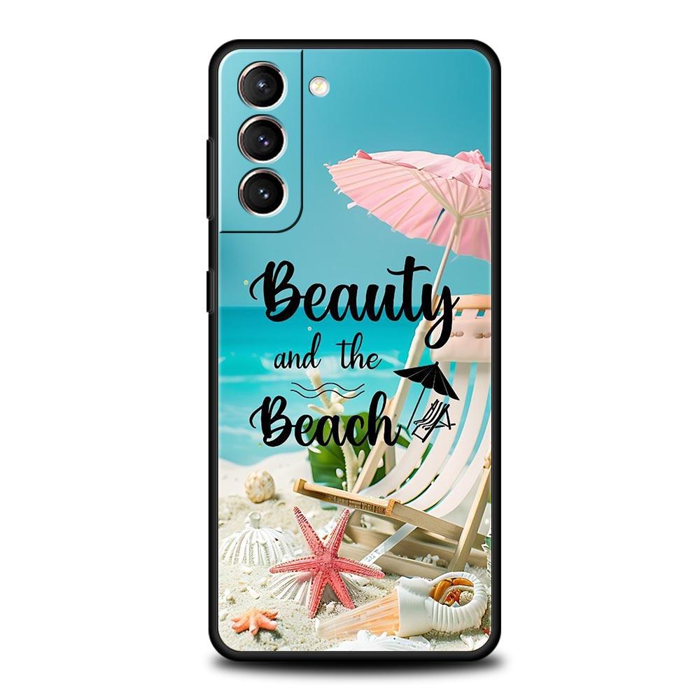 Summer Beach Phone Case for Samsung Galaxy S26 S25 S24 S23 S22 S20 S21 FE Ultra S25 Edge Plus 5G Soft TPU Cover Fundas Capas Bag
