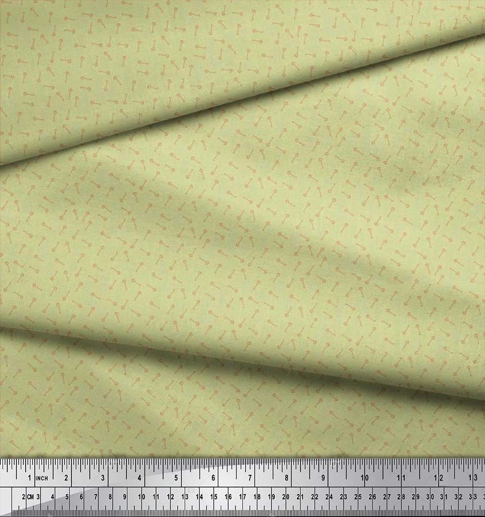 Soimoi Japan Crepe Satin Fabric Key Shirting Fabric Prints By Metre 42 Inch