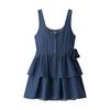 Neues Damen-Latzkleid im europäischen und amerikanischen Stil, Design-Sinn, Retro-Blumen-Denim