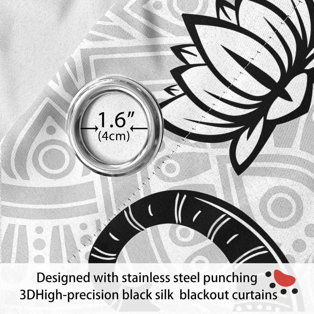 2 Stück Vorhänge im böhmischen Stil mit Tier-Elefantenmusterdruck, zur Dekoration von Schlafzimmern und Wohnzimmern