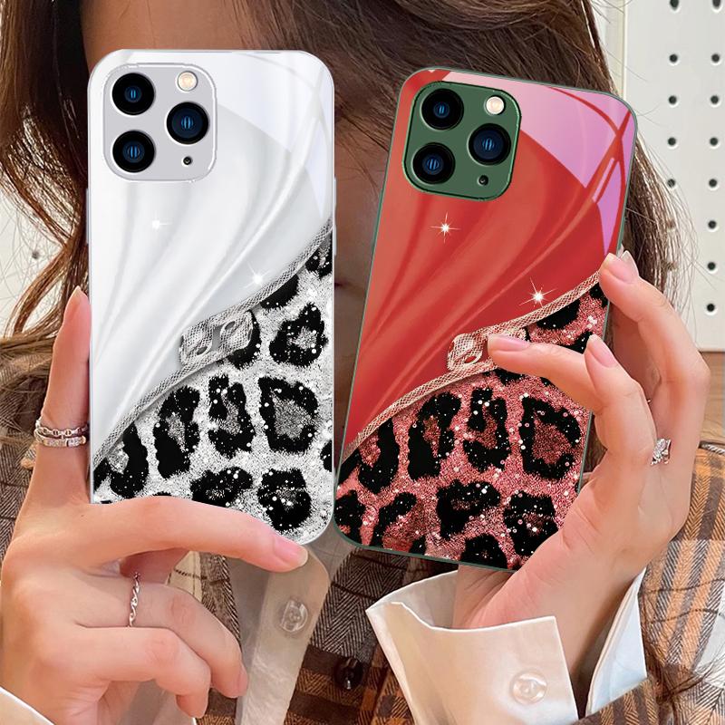 Colorful Patterns For IPhone 16 Pro Max 15 Pro 14 13 12 Mini 11 XS Max XR 7 8 Plu SE 2022 Tempered Glass Phone Case