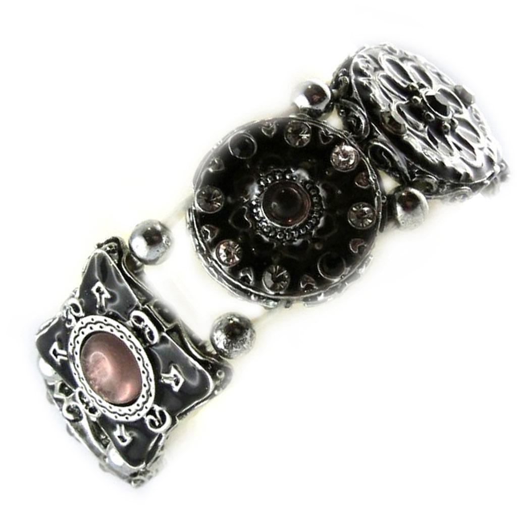 Les Trésors De Lily [F4276] - Bracelet Créateur 'Babouchka' Gris Noir
