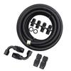 Black Nylon Braided Hose Kit for 4L60E & 4L65E AN6 Automatic Transmission Coolers Lines Car Fuels System Parts