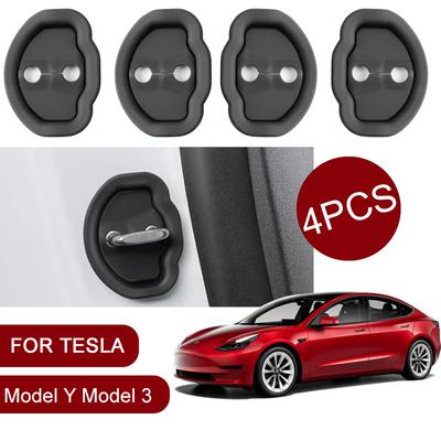 Schokdemper voor autodeur voor Tesla Model Y Model 3 Autodeurslotbeschermer Siliconen Stille Autodeurslotvangers Afdekkingsaccessoires