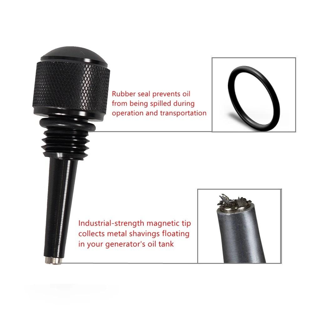 55201 M18*2.5 Magnetic Oil Dipstick Aluminum for WEN 56125i 56200i Yamaha EF2000iS EF1000iS for Inverter Generators Silver/Black