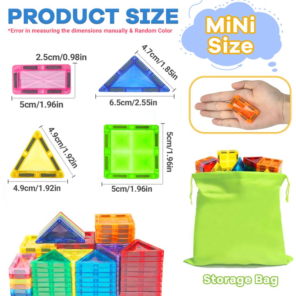 36/56/86PCS Magnetic Building Blocks Construction Set 3D Toys For 3+ Years Kids Montessori Educational STEM Building Blocks Toys