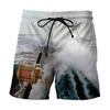 Cross-border European and American New Fashion 3D Digital Printing Beach Pants Men's Shorts, Casual Shorts, One Piece of Hair