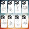 Carcasă de telefon cu mână Mamă Copil Fiică Fiu Tată Pentru iPhone17,16,15,14,13,12,11 Plus,Pro Max Negru Candy Mată Husă Rezistentă la Șocuri