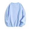 Women's Simple Loose Pure Cotton Brown Round Neck Thin Hoodie with Plus Velvet, Solid Color, Long Sleeve, Suitable for Spring, Autumn, and Winter.