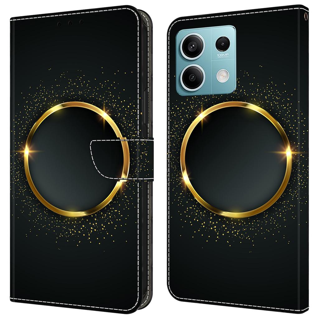 For Xiaomi Redmi Note 13 5G Case Pattern Design PU Leather Shockproof Flip Cover