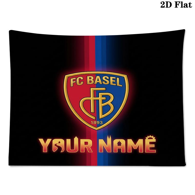 Custom Name FC Basel Printed Tapestry – Wall Hanging for Bedrooms, Dorms, and Home Decor
