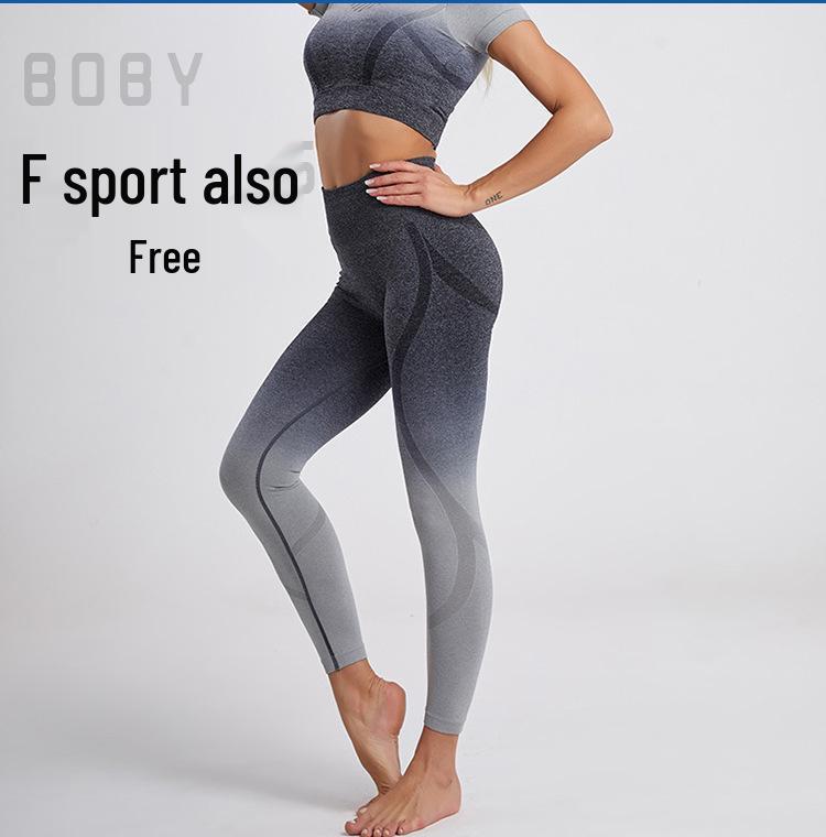 European & American Tie-Dye Seamless Gradient Yoga Suit - High-End Women's Tight Fit Sports Set