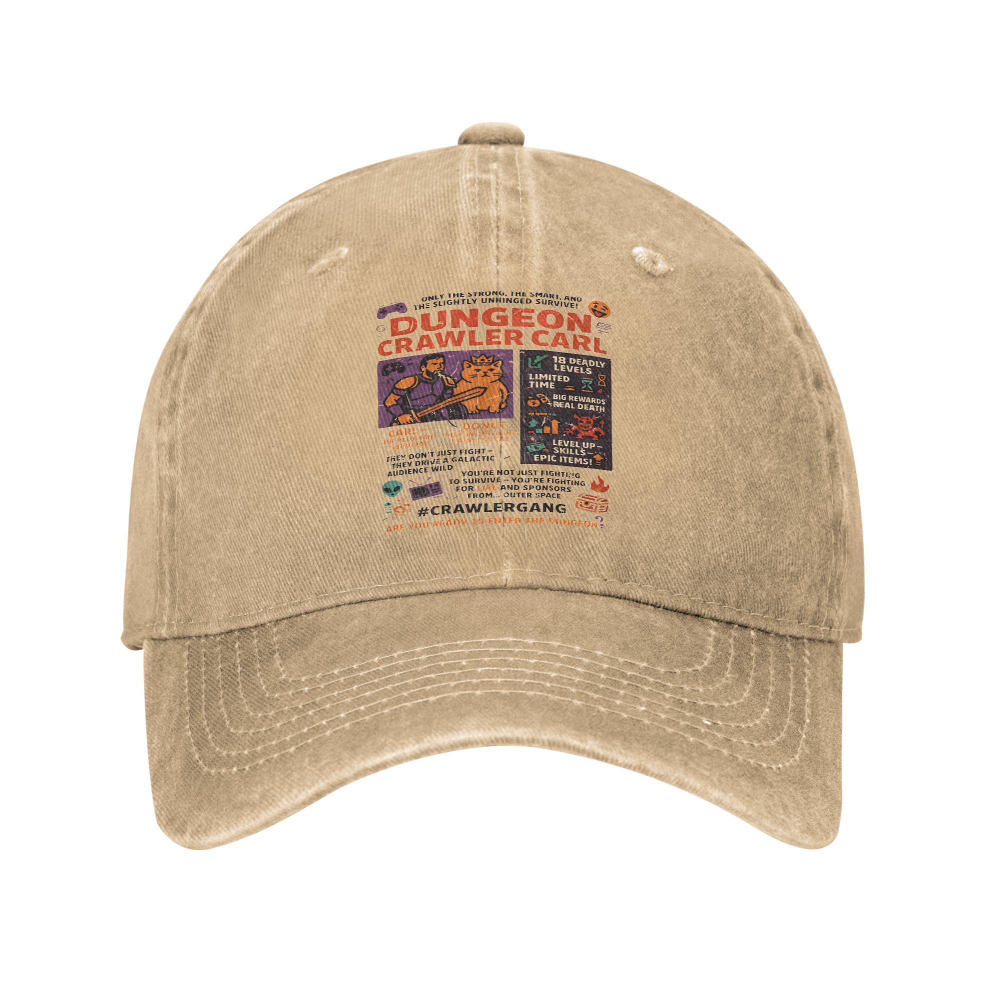 Vintage New AchieveUnisext Baseball Caps Unisex Distressed Denim Snapback Hat Dungeon Crawler Carl Outdoor Summer Gift Caps Hat One Size