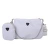 Chain Female Solid color Wide Shoulder Strap Handbag Phone Pocket Single Shoulder Bag Crossbody Bag