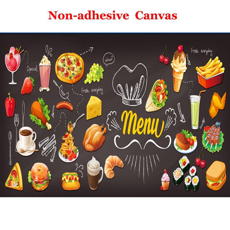 Simple Personalized Blackboard Graffiti Food Mural Wallpaper Cake Shop Cafe Hamburger Shop Restaurant Photo Wallpaper Wall Covering 3D