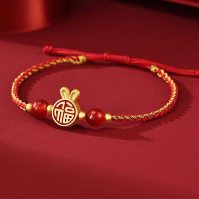 Bracelet rouge cadeau appartient au Bracelet lapin, nouveau Bracelet zodiaque en or sable galvanisé de Style féminin de Niche
