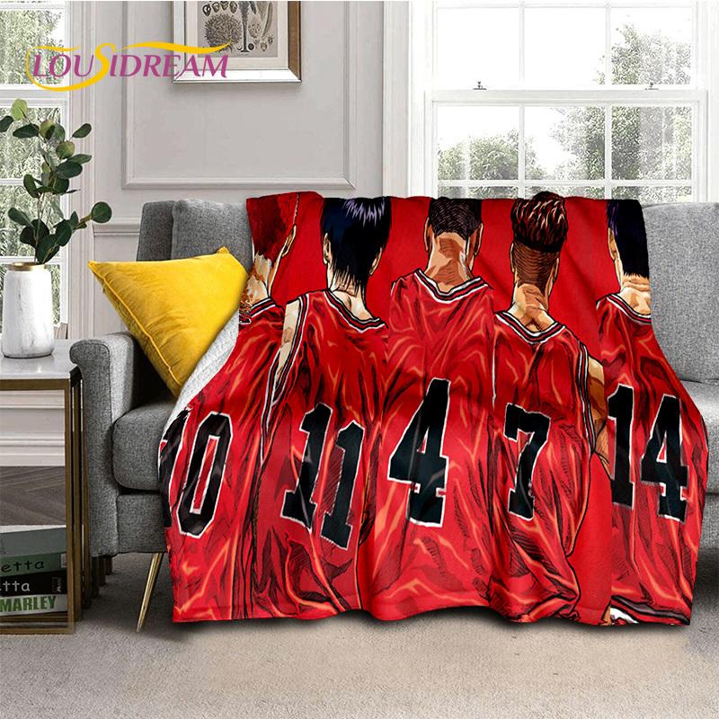 Cartoon Slam Dunk Basketball Anime Soft Blankets,Keep Warm Throw Blanket Comfortable Blanket for Picnic Beds Sofa Home Bedroom