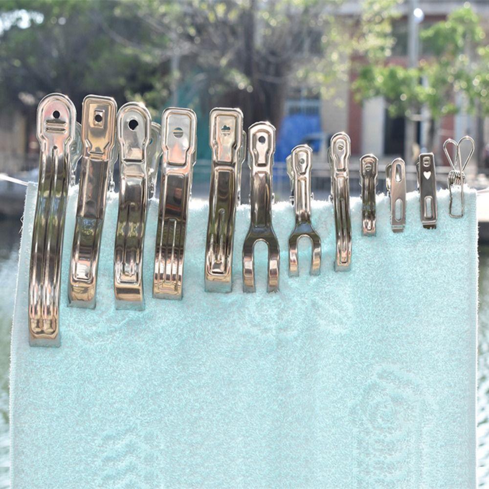 Heavy Duty Beach Towel Clips Reusable Sock Drying Rack Clothes Drying Rack Clamp  Home Use