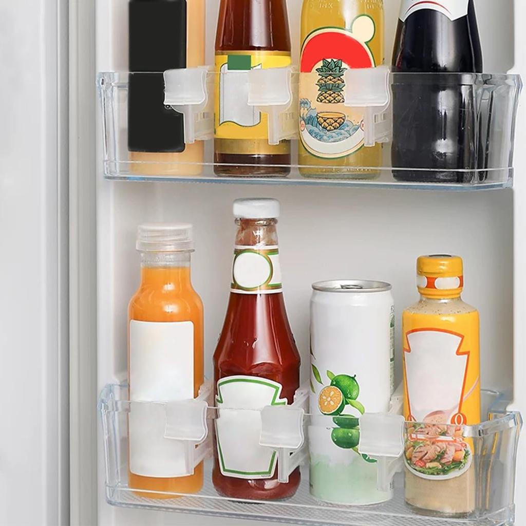 Refrigerator Dividers Clip,Adjustable Plastic Organizer Tools,Fridge Door Retractable Snap-on Space Separators Kitchen Storage
