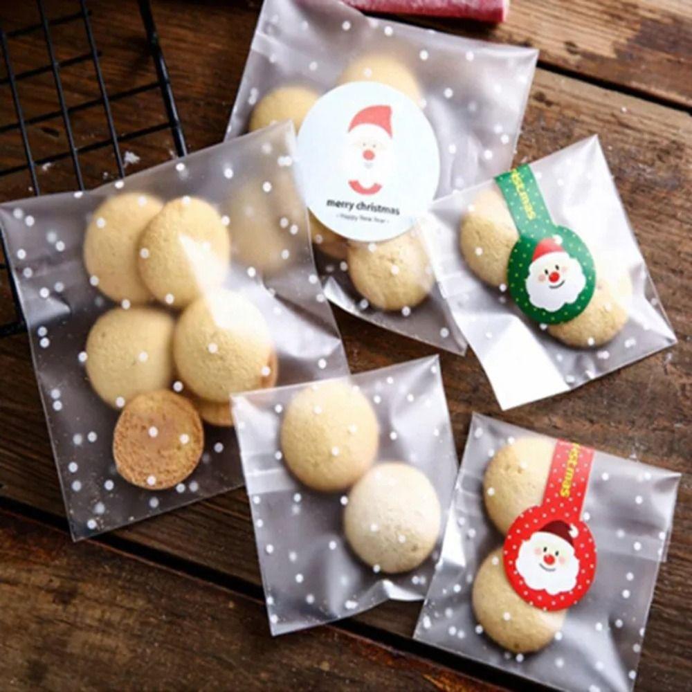 100pcs Baking Packaging Candy Bag Transparent Gift Bag Baking Supplies Cookie Bag  Cookies Packing