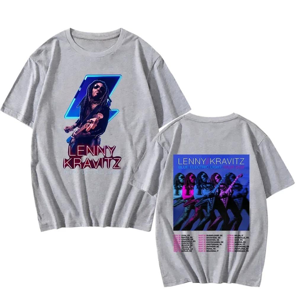 Lenny Kravitz Blue Electric Light Tour Trička Dárky pro fanoušky Klasické Top Dámské Pánské Trička s novým vzorem Crewneck Ležérní trička