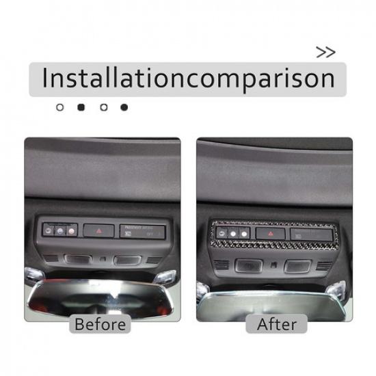 Carbon Fiber Warning Light Button Panel Cover Trim For Corvette C8 20-23