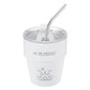 Double Wall Insulated Coffee Cup with Straw 304 Stainless Steel Tea Coffee Milk Mug Stackable for Travel Hiking