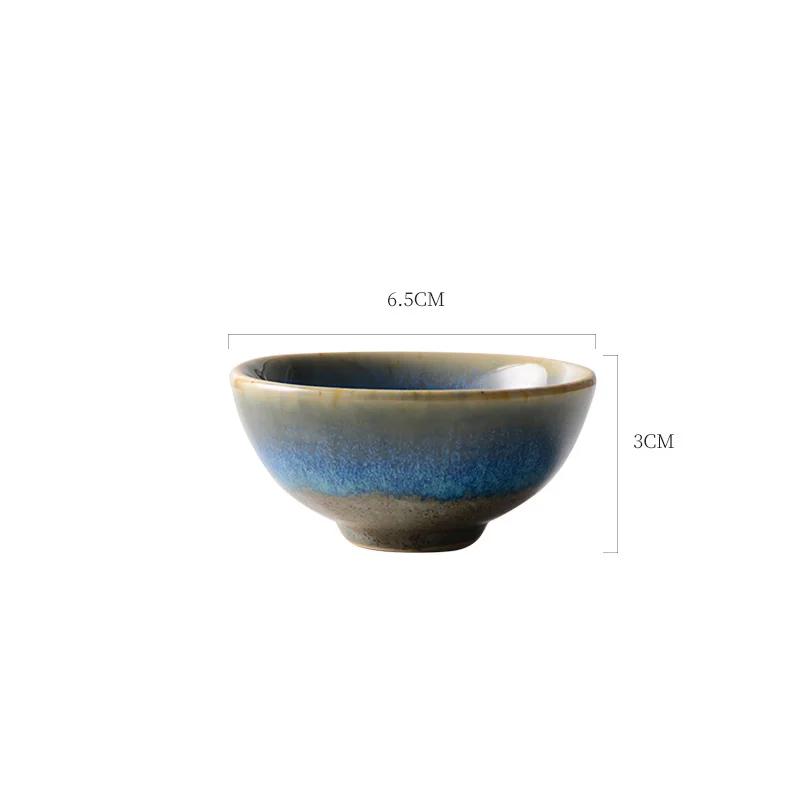 Jarra de Sake Vintage Japonesa Cerámica Azul Cambio de Horno Copa de Vino Dispensador de Vino Shochu para el Hogar Restaurante de Sushi Utensilios para Beber Regalos