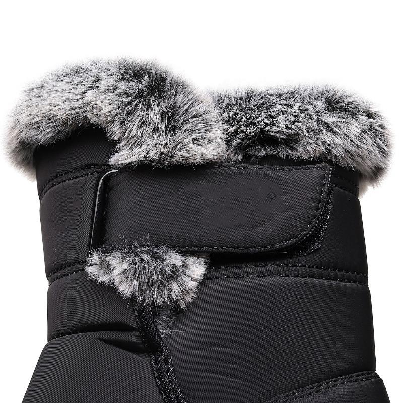 2025 New Arrival Cotton-Lined High-Top Insulated Women's Snow Boots with Velcro Closure Waterproof Women's Boots for Casual Wear