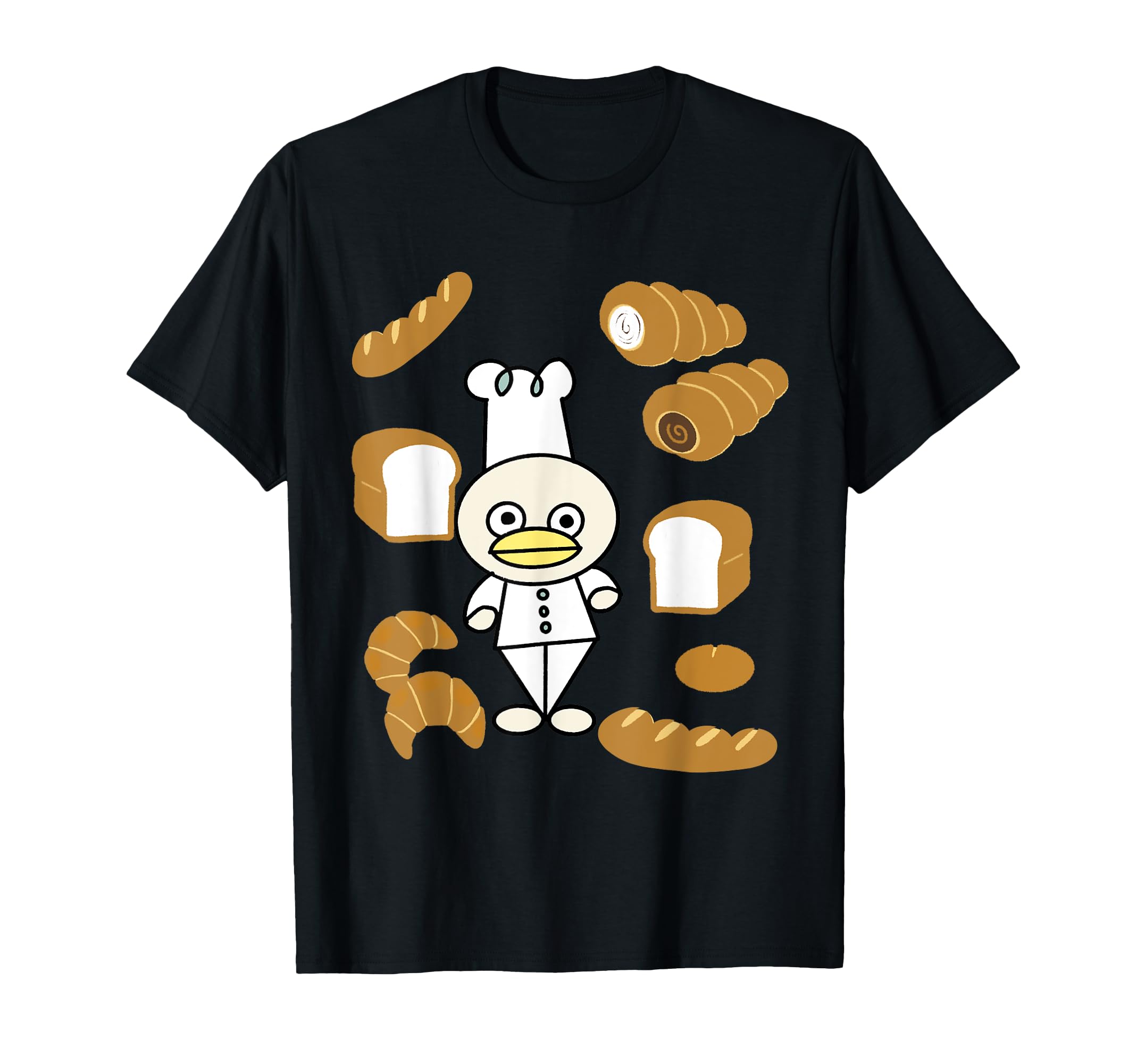 

Cute Chef Bakery Edition Bird French Bread Croissant Chocolate Cornet Bread Cooking Delicious Funny T-Shirt