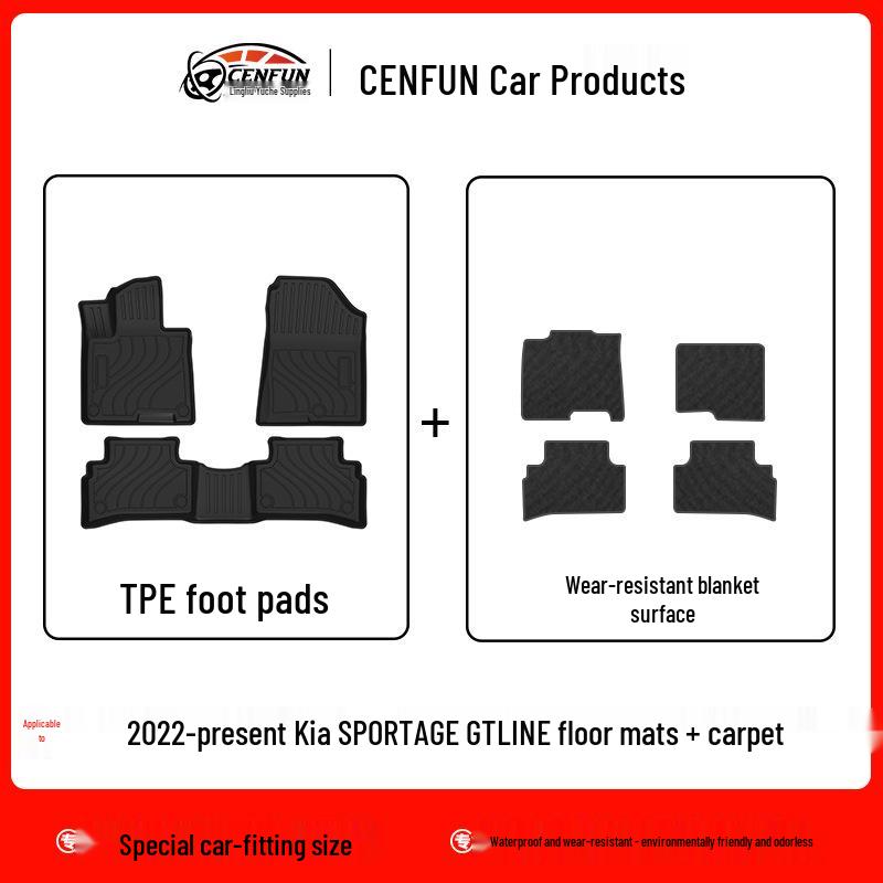 Eco-Friendly TPE Foot Mats for 2022-Present Kia Sportage GT-Line